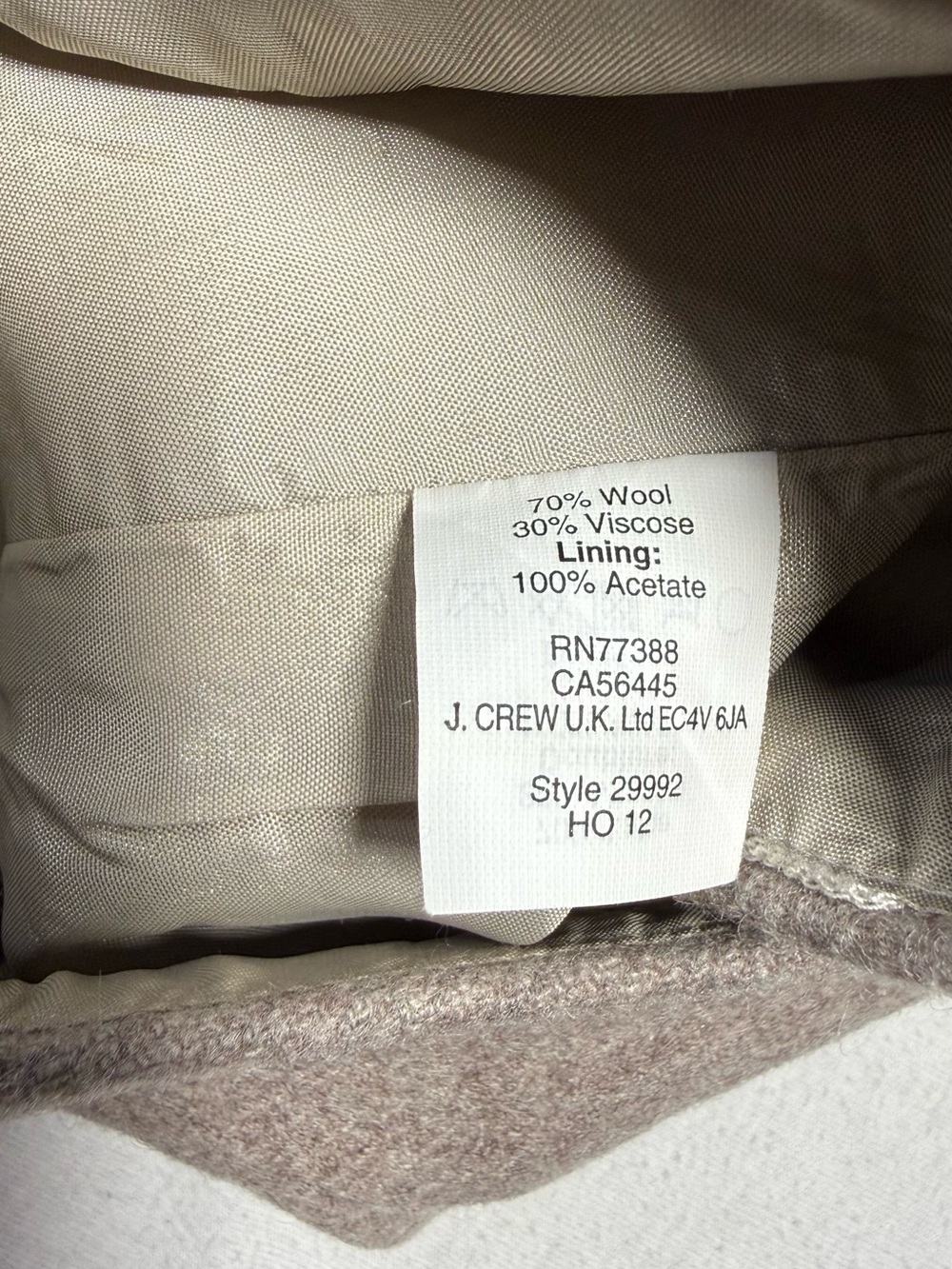 J. Crew Beige Wool-Blend Mini Skirt - Picture 6 of 6
